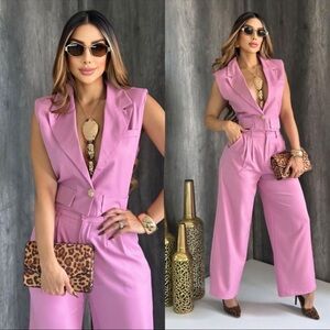 Source Unknown Stylish Pink Jumpsuit